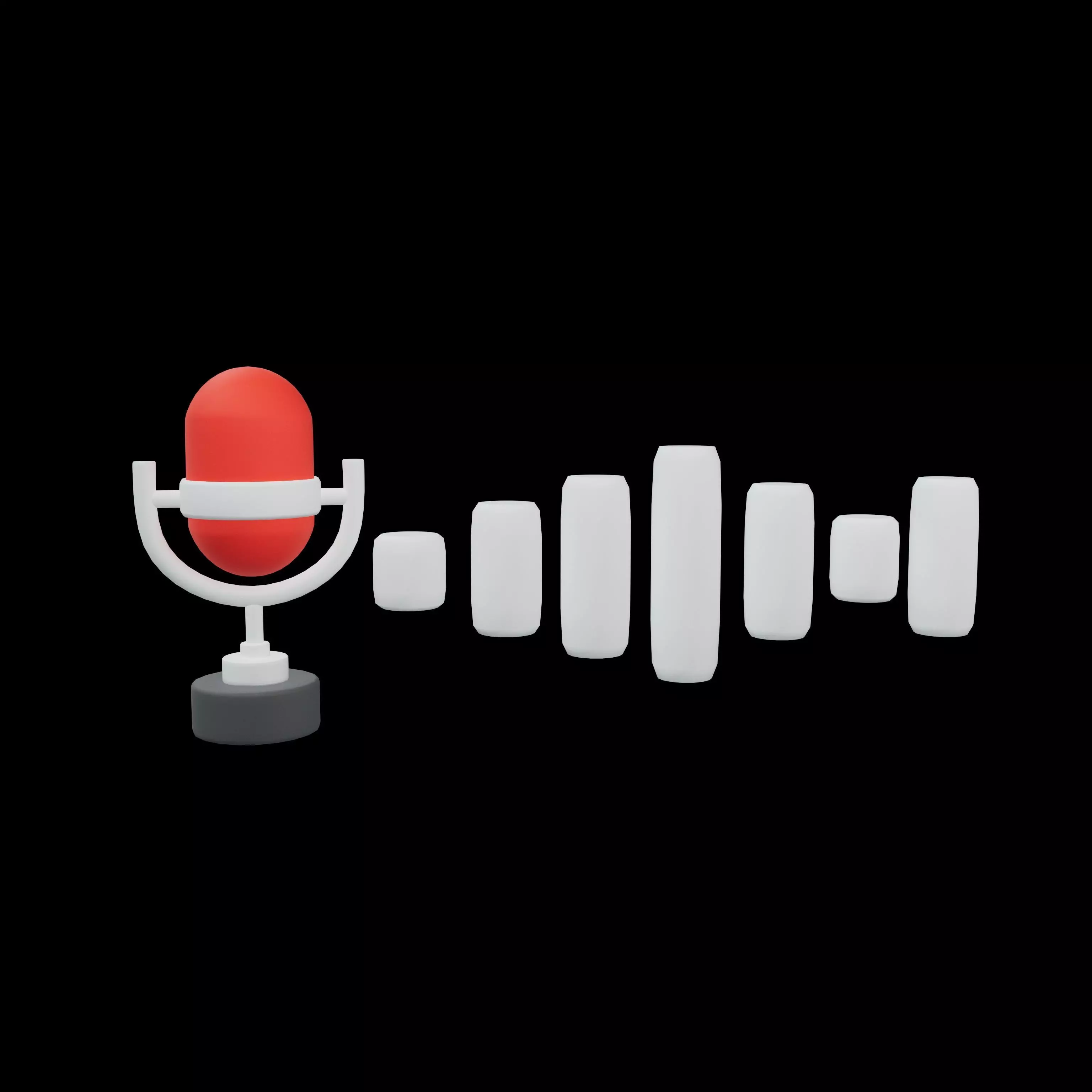 Voice Message Icon v1 004 Low-poly 3D model