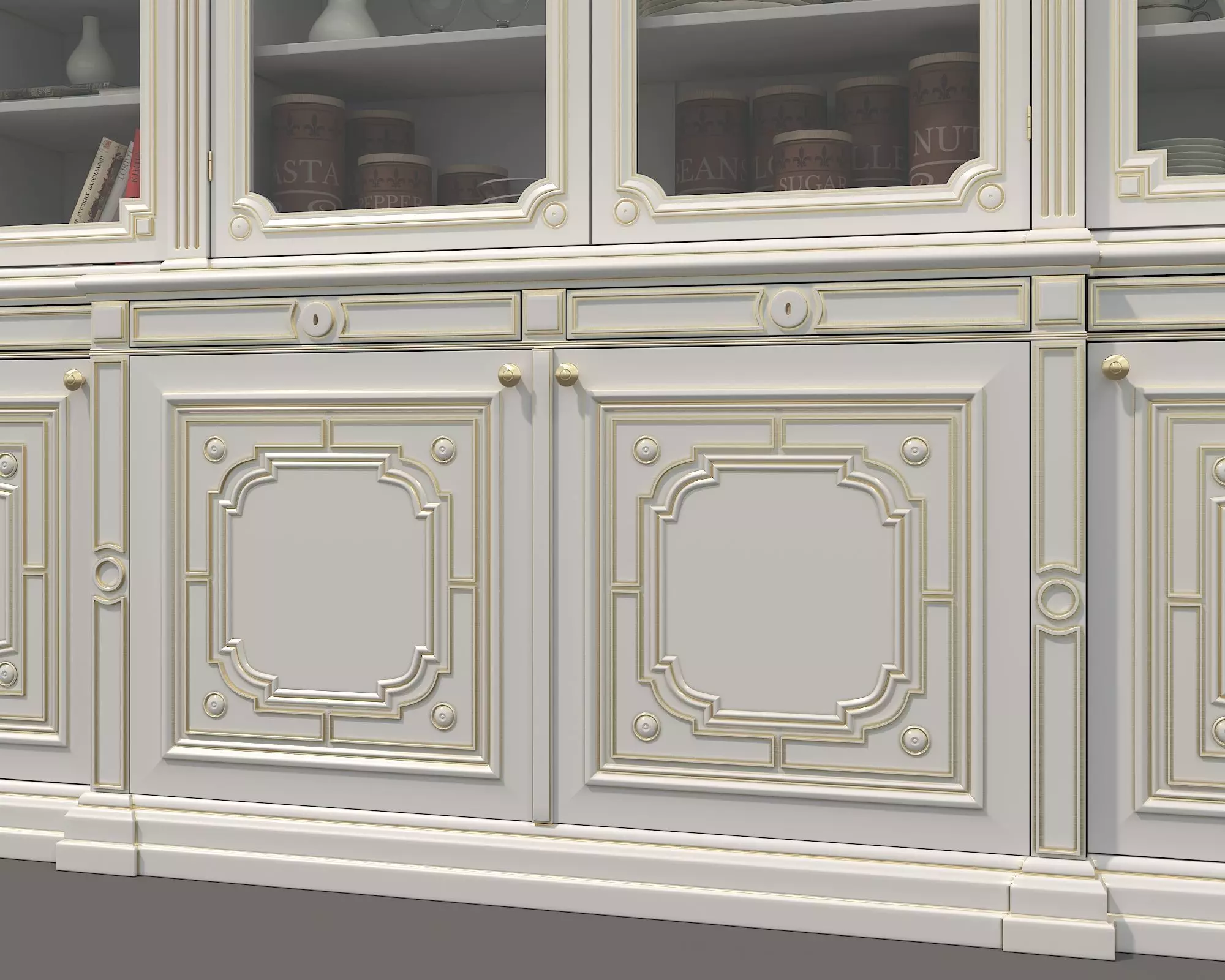 Classic Display Cabinet and Decoration 14 3D model_7