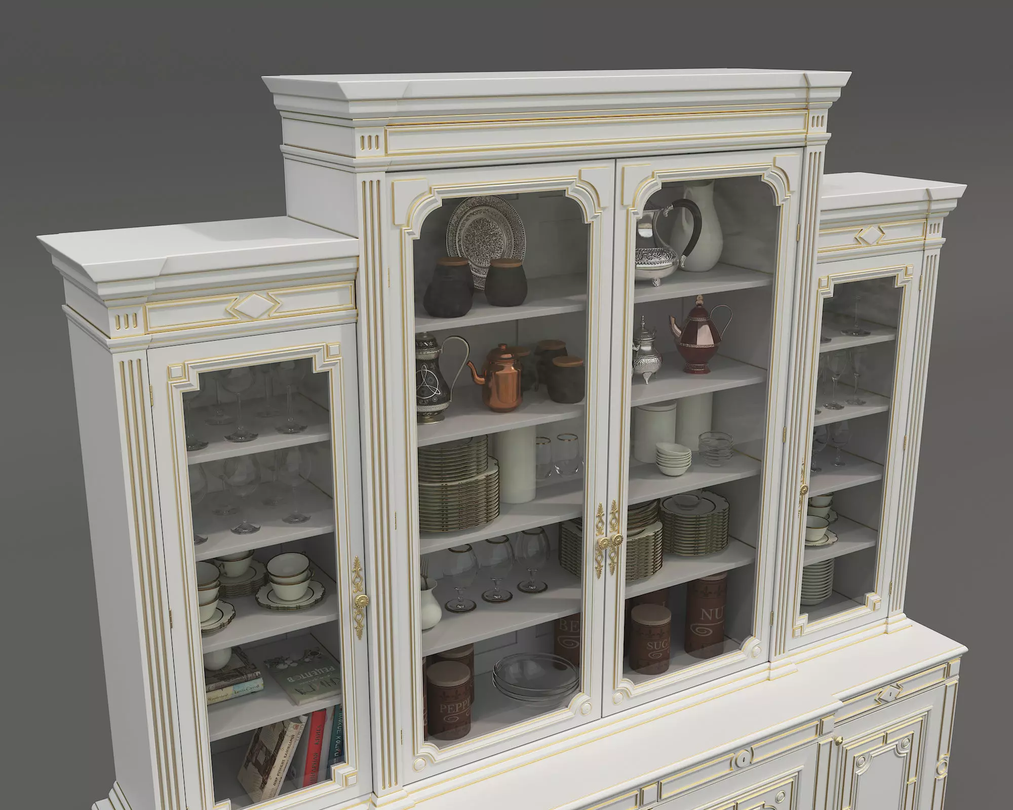 Classic Display Cabinet and Decoration 14 3D model_3