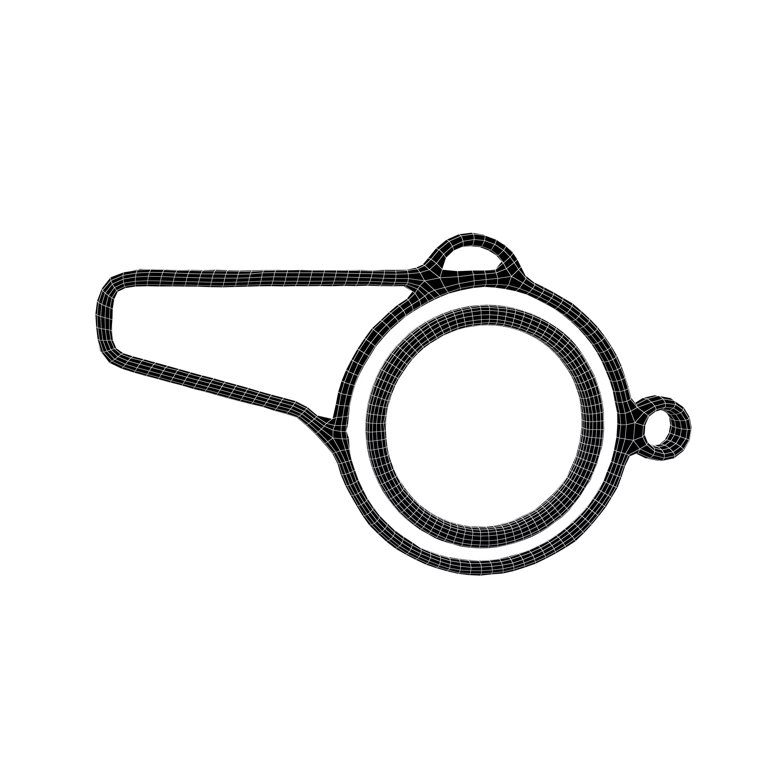 Whistle Symbol v1 003 Low-poly 3D model_5