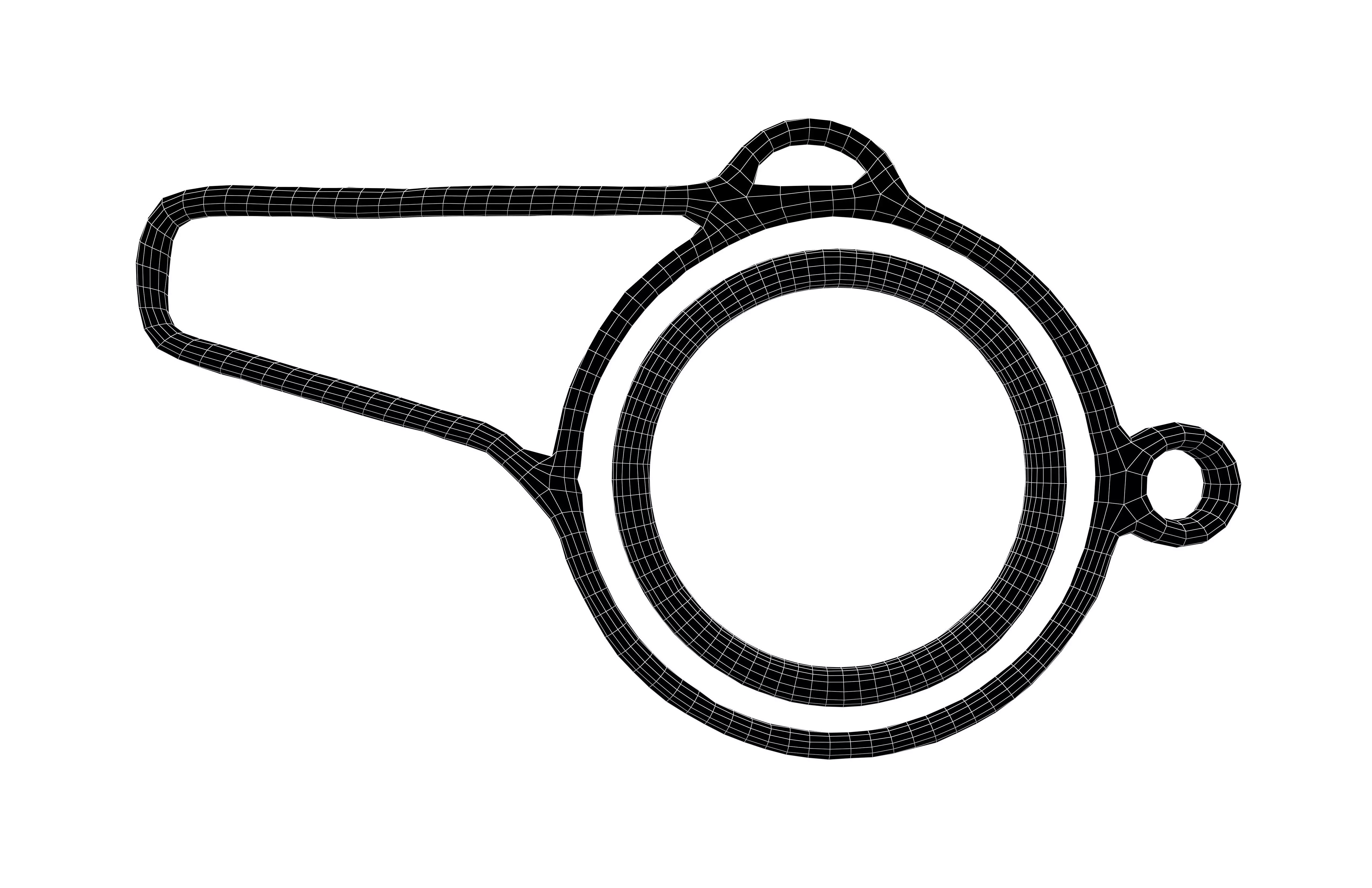 Whistle Symbol v1 003 Low-poly 3D model_6