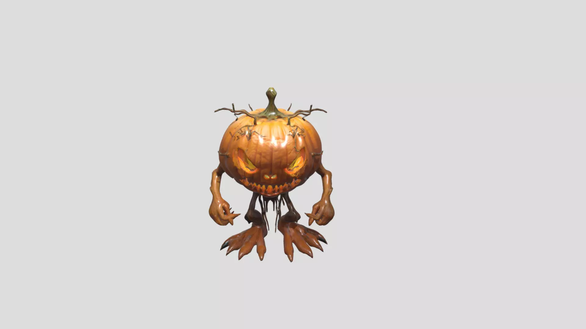 Pumpkin Monster - Rigged Halloween Creature Low-poly 3D model