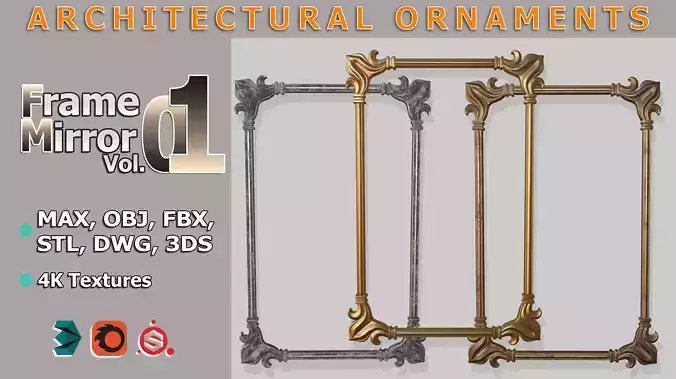 Frame Mirror Ornamental Classic Vol 01