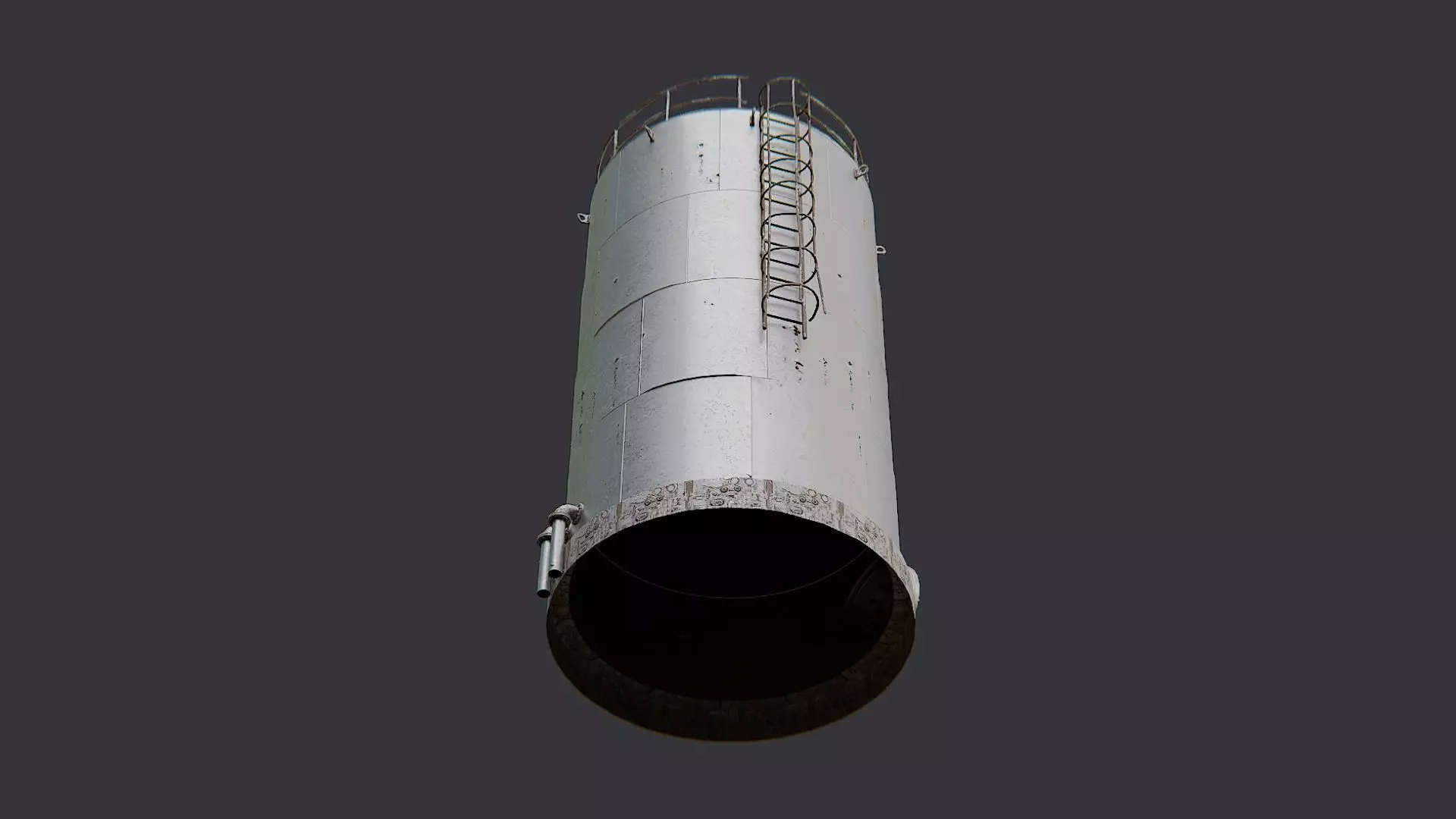Vertical Oil Tank with Ladder and Railings Low-poly 3D model_5