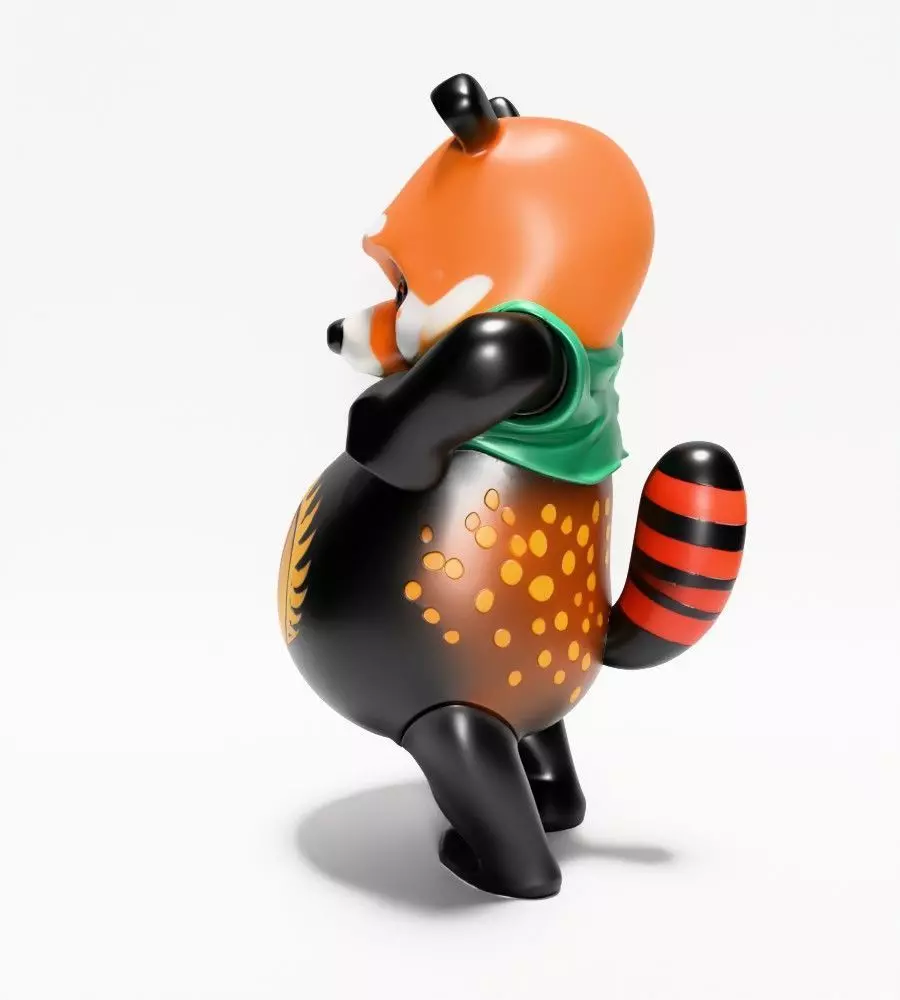 Japanese Sofubi Fox Winnie the Pooh toy 3D print model_7