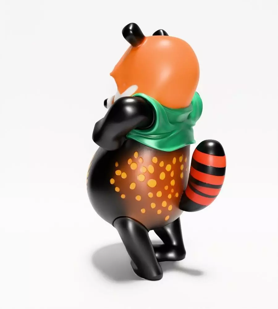 Japanese Sofubi Fox Winnie the Pooh toy 3D print model_8