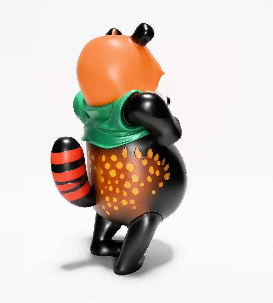 Japanese Sofubi Fox Winnie the Pooh toy 3D print model_15