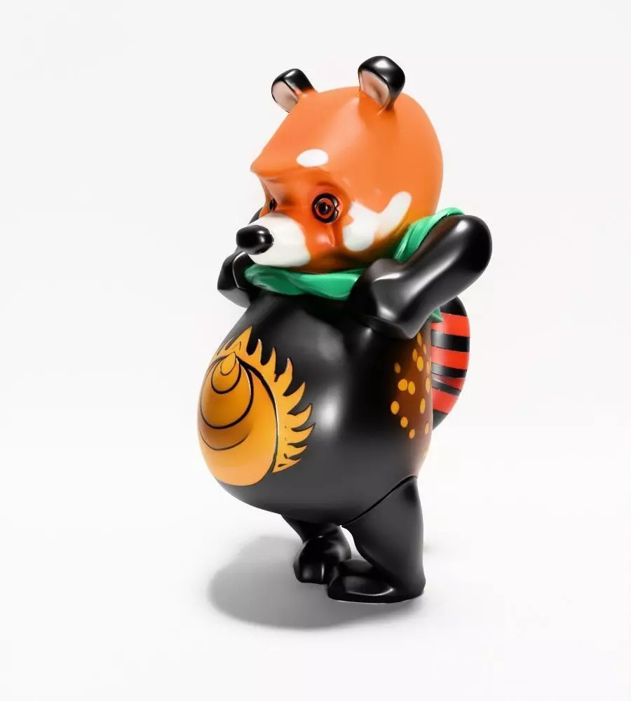 Japanese Sofubi Fox Winnie the Pooh toy 3D print model_4