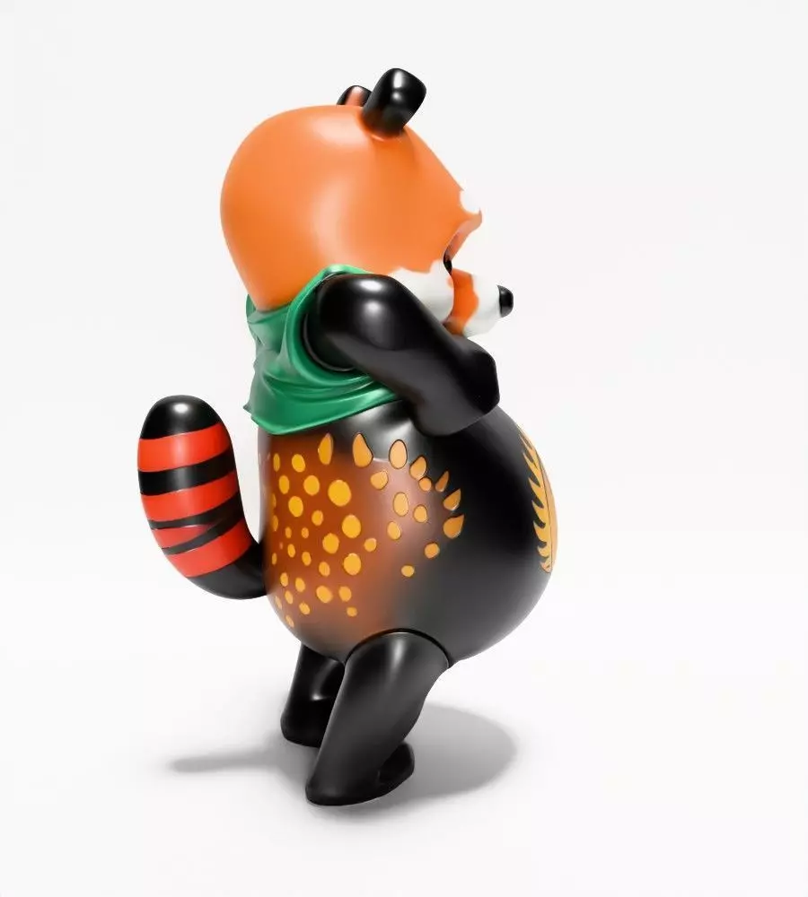 Japanese Sofubi Fox Winnie the Pooh toy 3D print model_16