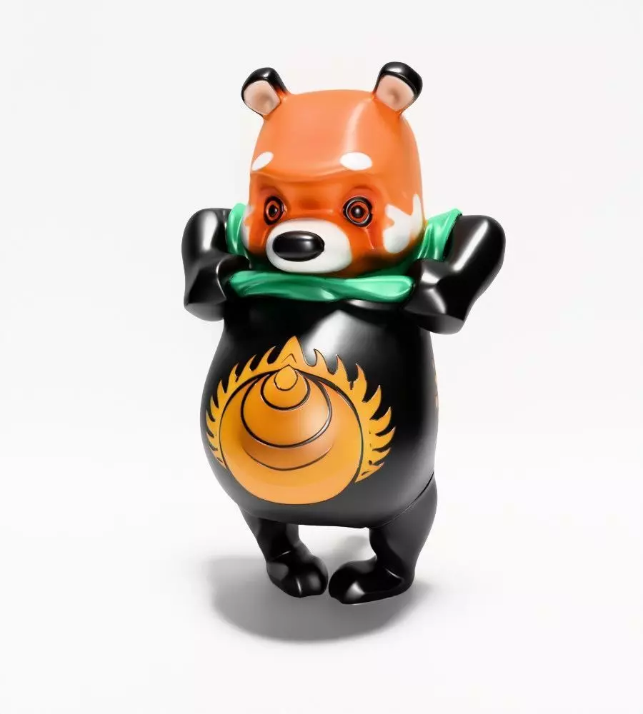 Japanese Sofubi Fox Winnie the Pooh toy 3D print model_2