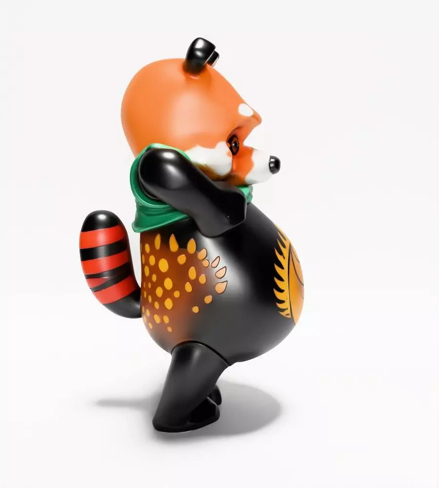 Japanese Sofubi Fox Winnie the Pooh toy 3D print model_17