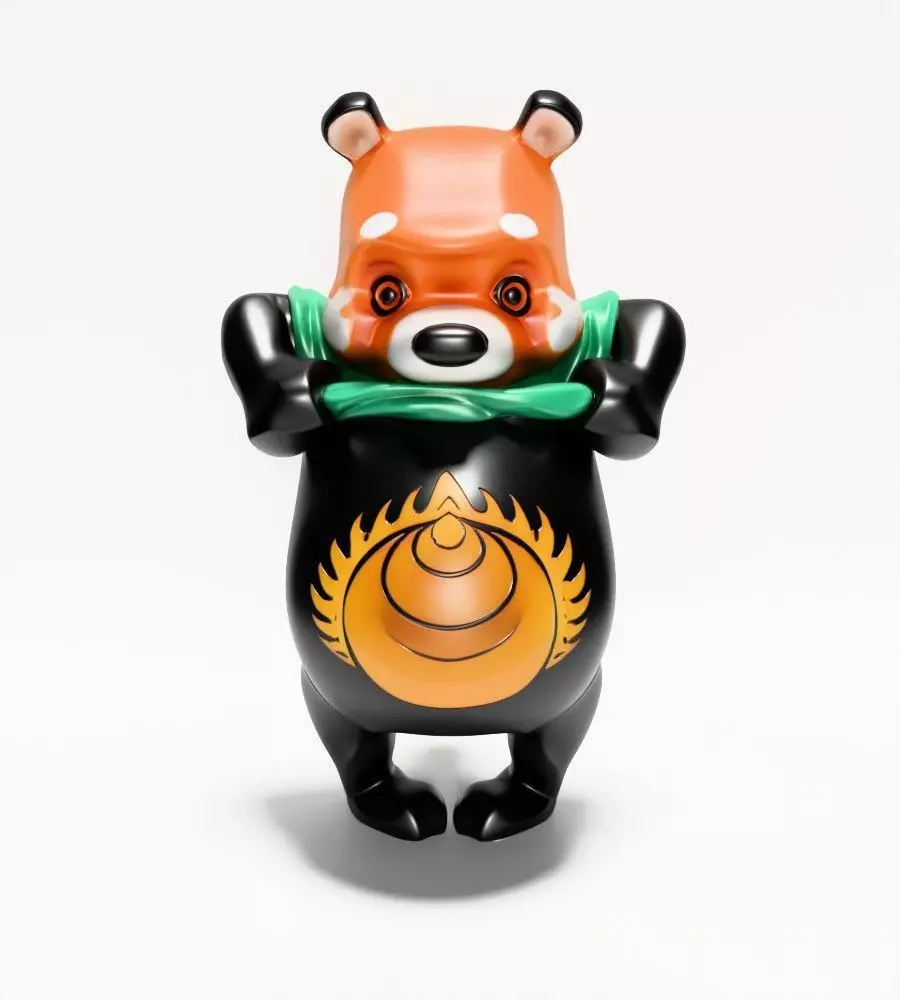 Japanese Sofubi Fox Winnie the Pooh toy 3D print model_1