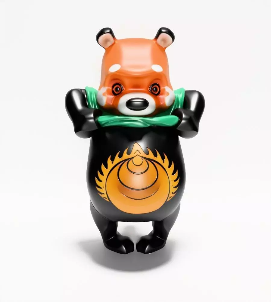 Japanese Sofubi Fox Winnie the Pooh toy 3D print model_22