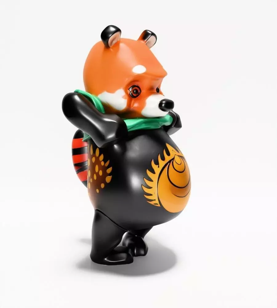 Japanese Sofubi Fox Winnie the Pooh toy 3D print model_19