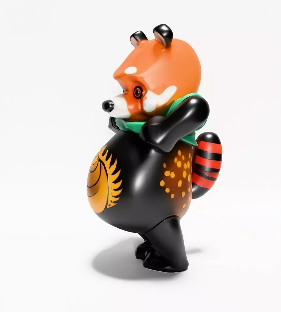Japanese Sofubi Fox Winnie the Pooh toy 3D print model_5