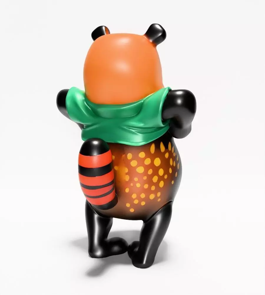 Japanese Sofubi Fox Winnie the Pooh toy 3D print model_13