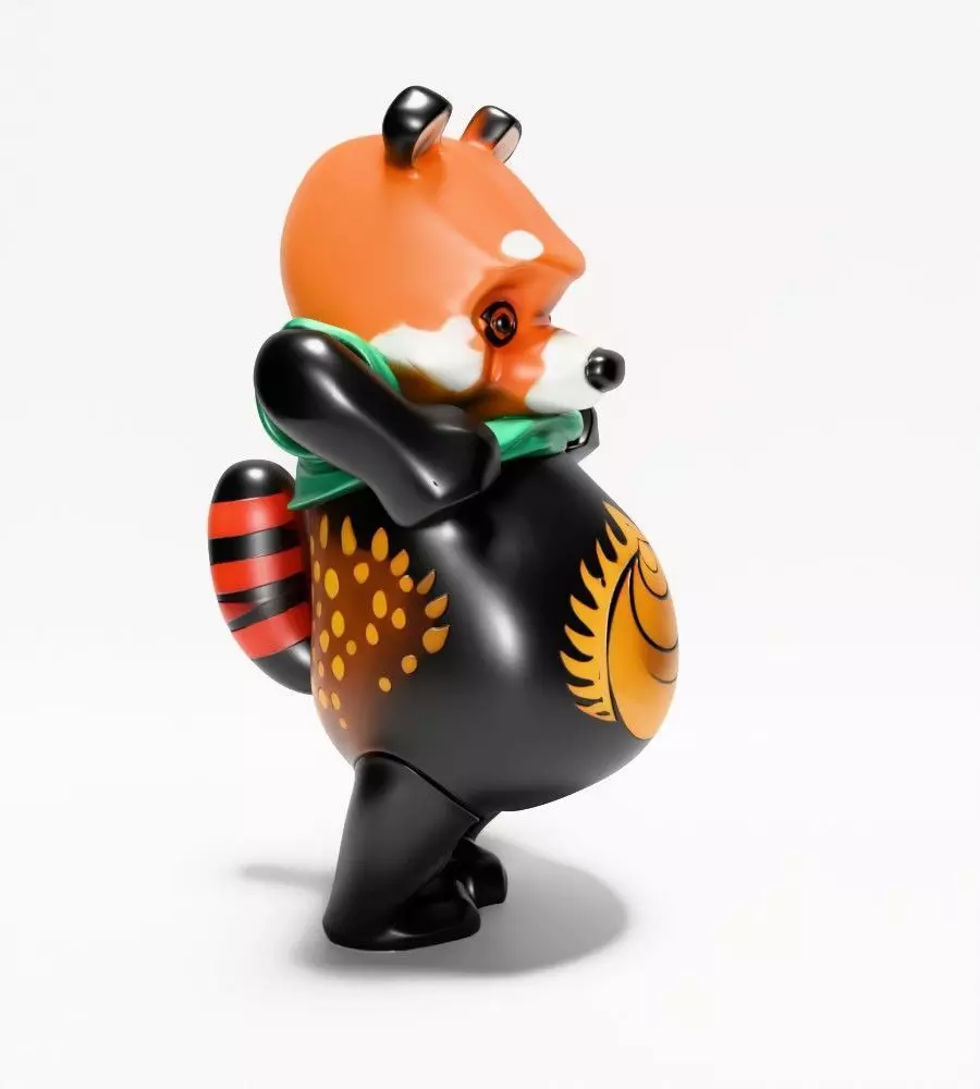 Japanese Sofubi Fox Winnie the Pooh toy 3D print model_18