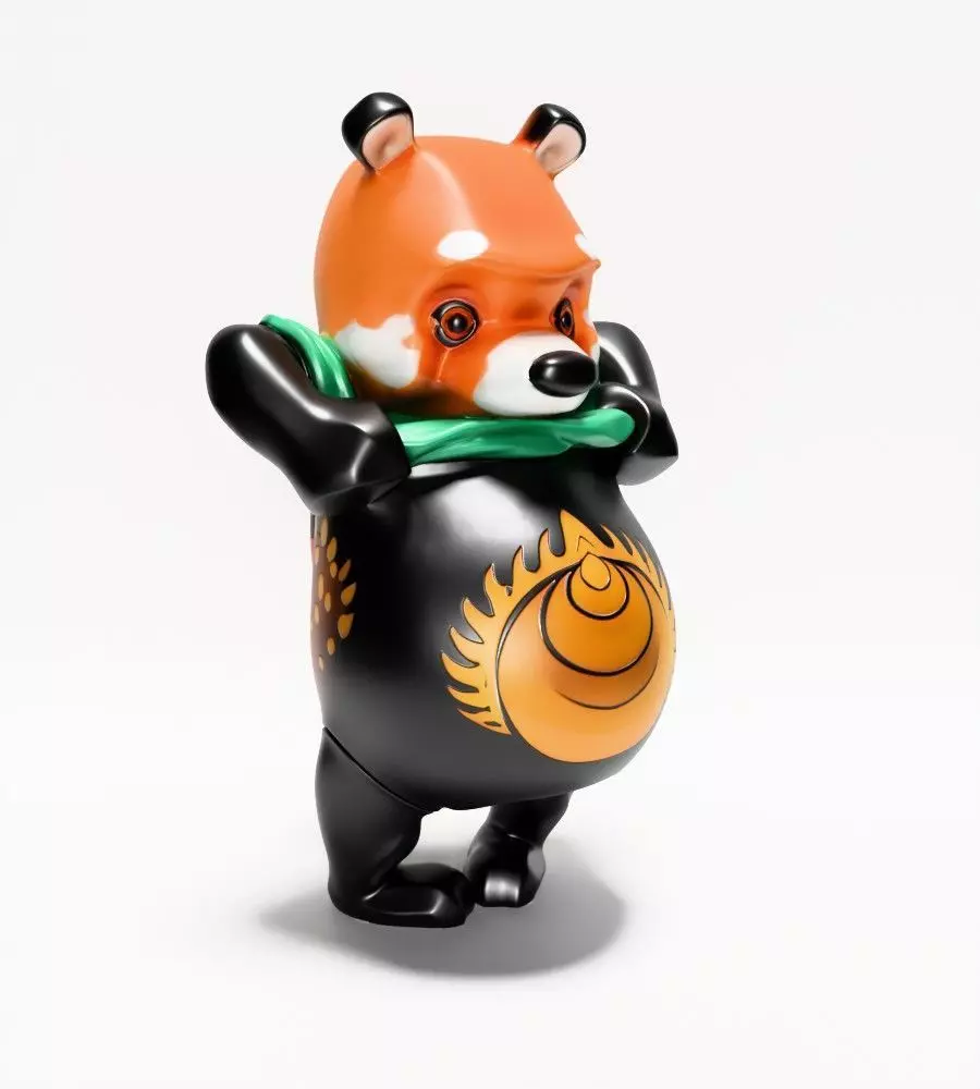 Japanese Sofubi Fox Winnie the Pooh toy 3D print model_20