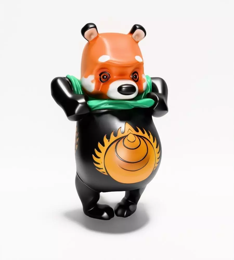 Japanese Sofubi Fox Winnie the Pooh toy 3D print model_21