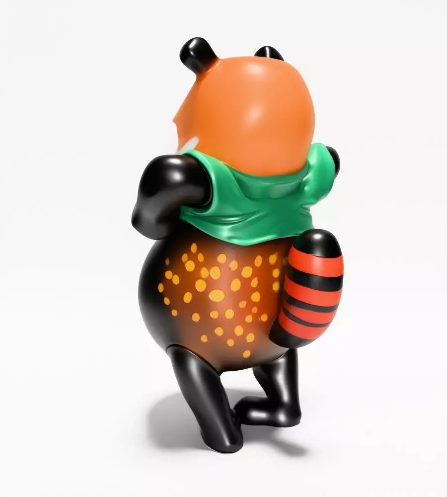 Japanese Sofubi Fox Winnie the Pooh toy 3D print model_9