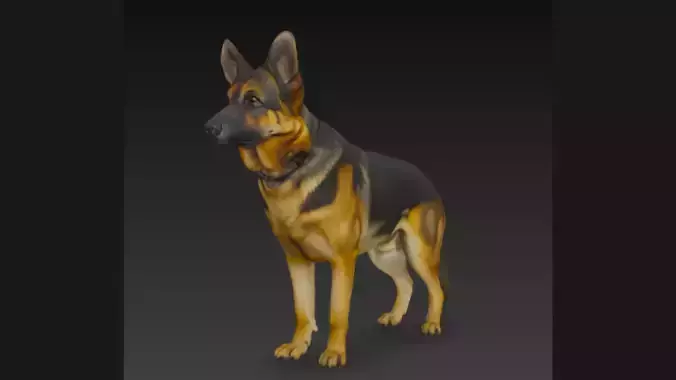 3D German Shepherd Dog Model