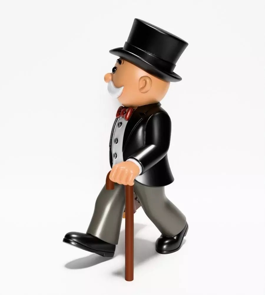 Decoration Rich Uncle  Monopoly Cash Bag Hasbro toy 3D print model_7