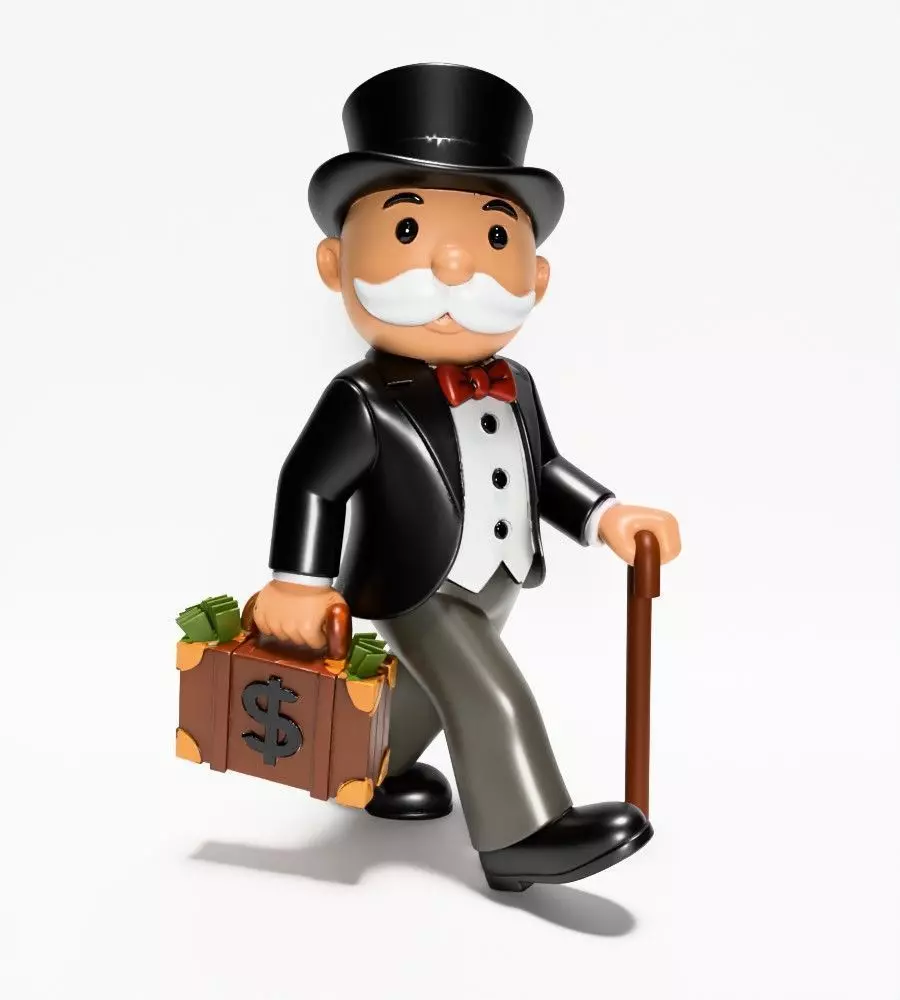 Decoration Rich Uncle  Monopoly Cash Bag Hasbro toy 3D print model_1
