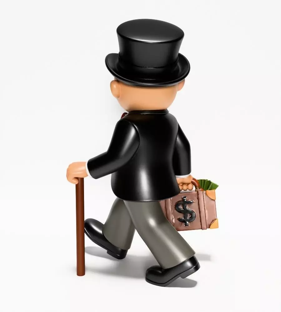 Decoration Rich Uncle  Monopoly Cash Bag Hasbro toy 3D print model_11