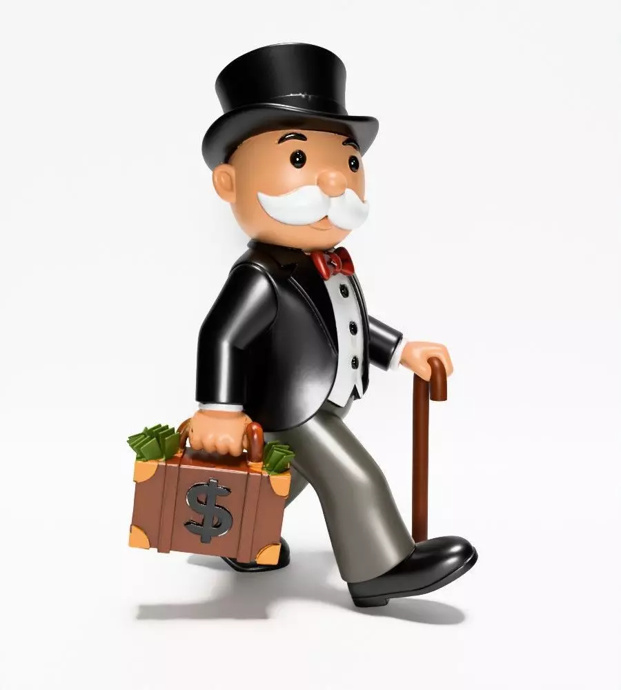 Decoration Rich Uncle  Monopoly Cash Bag Hasbro toy 3D print model_21