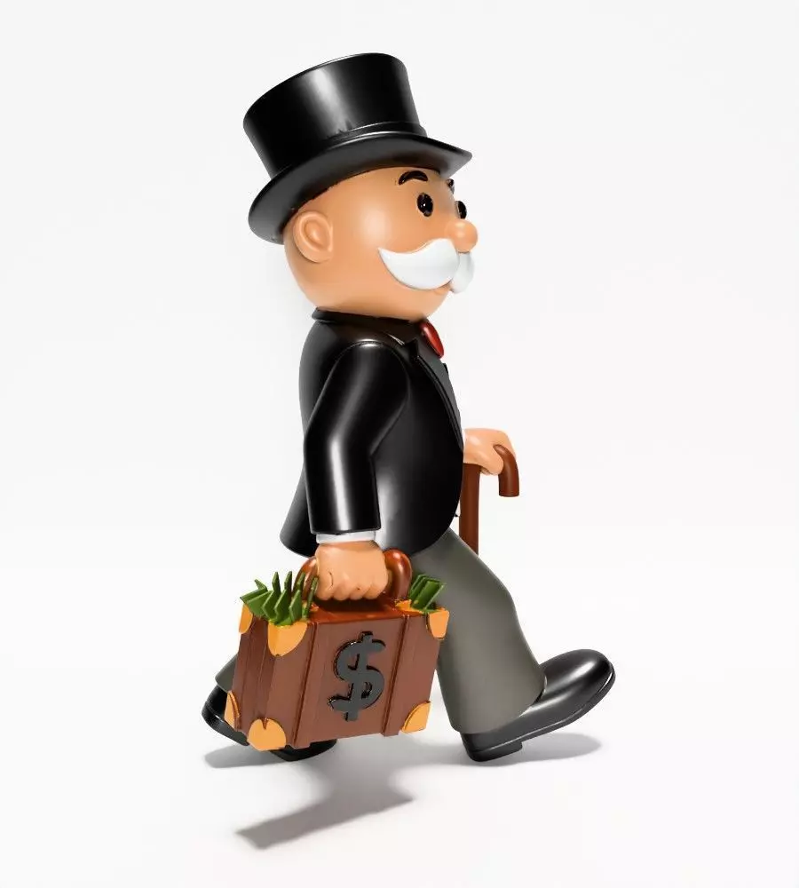 Decoration Rich Uncle  Monopoly Cash Bag Hasbro toy 3D print model_19