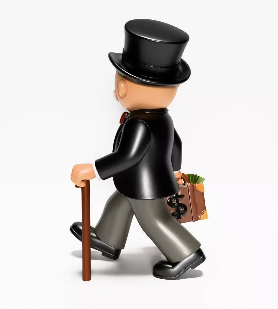 Decoration Rich Uncle  Monopoly Cash Bag Hasbro toy 3D print model_10