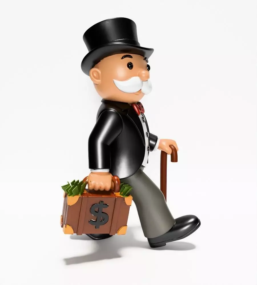 Decoration Rich Uncle  Monopoly Cash Bag Hasbro toy 3D print model_20