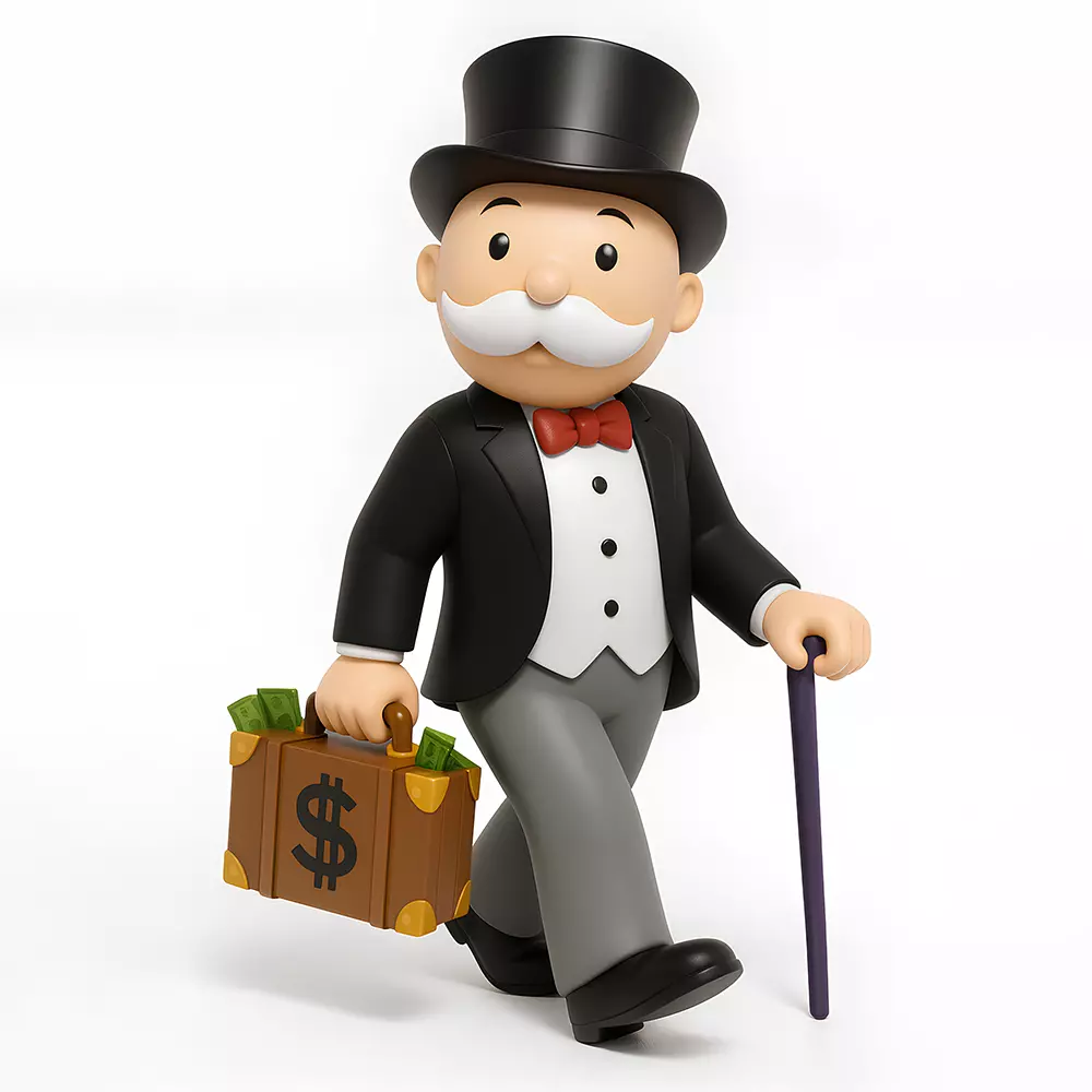 Decoration Rich Uncle  Monopoly Cash Bag Hasbro toy 3D print model_0