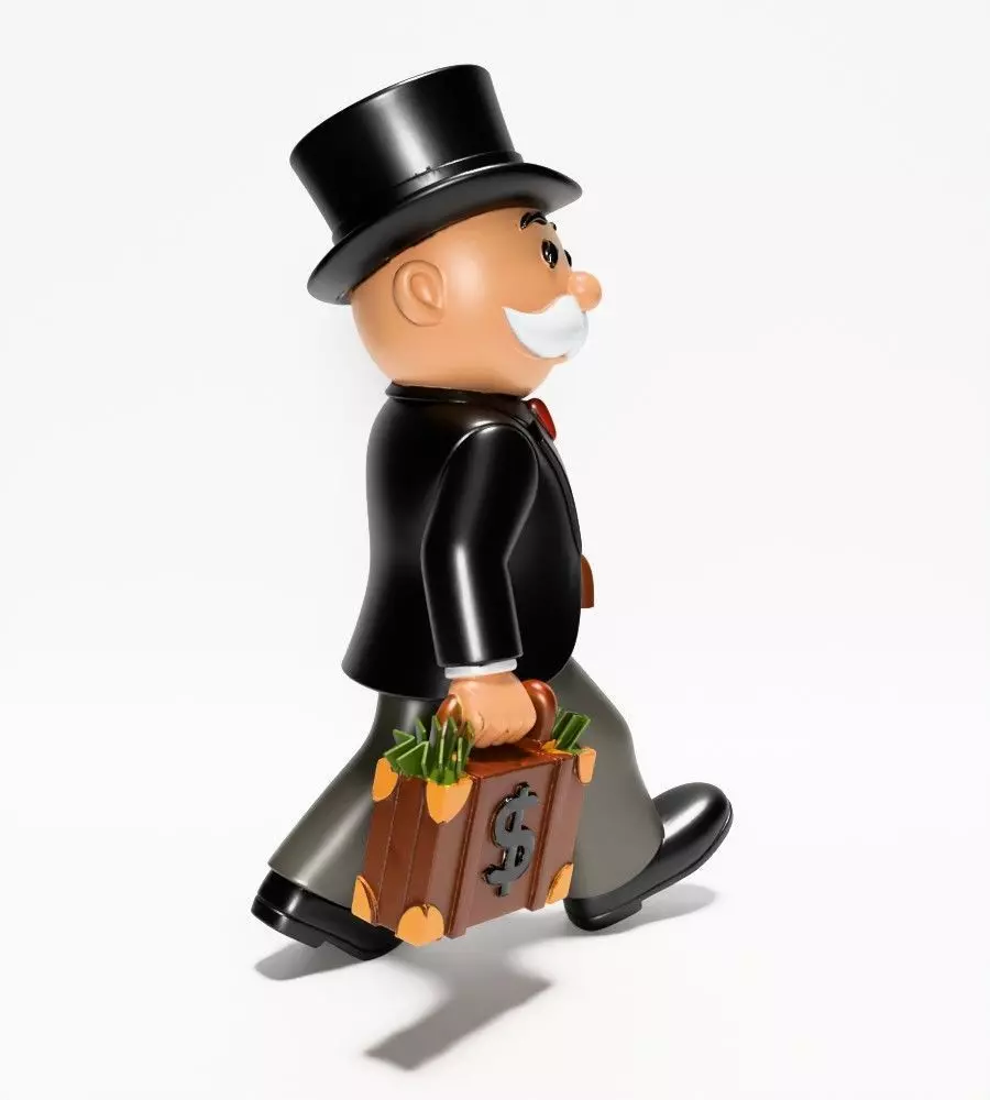 Decoration Rich Uncle  Monopoly Cash Bag Hasbro toy 3D print model_18