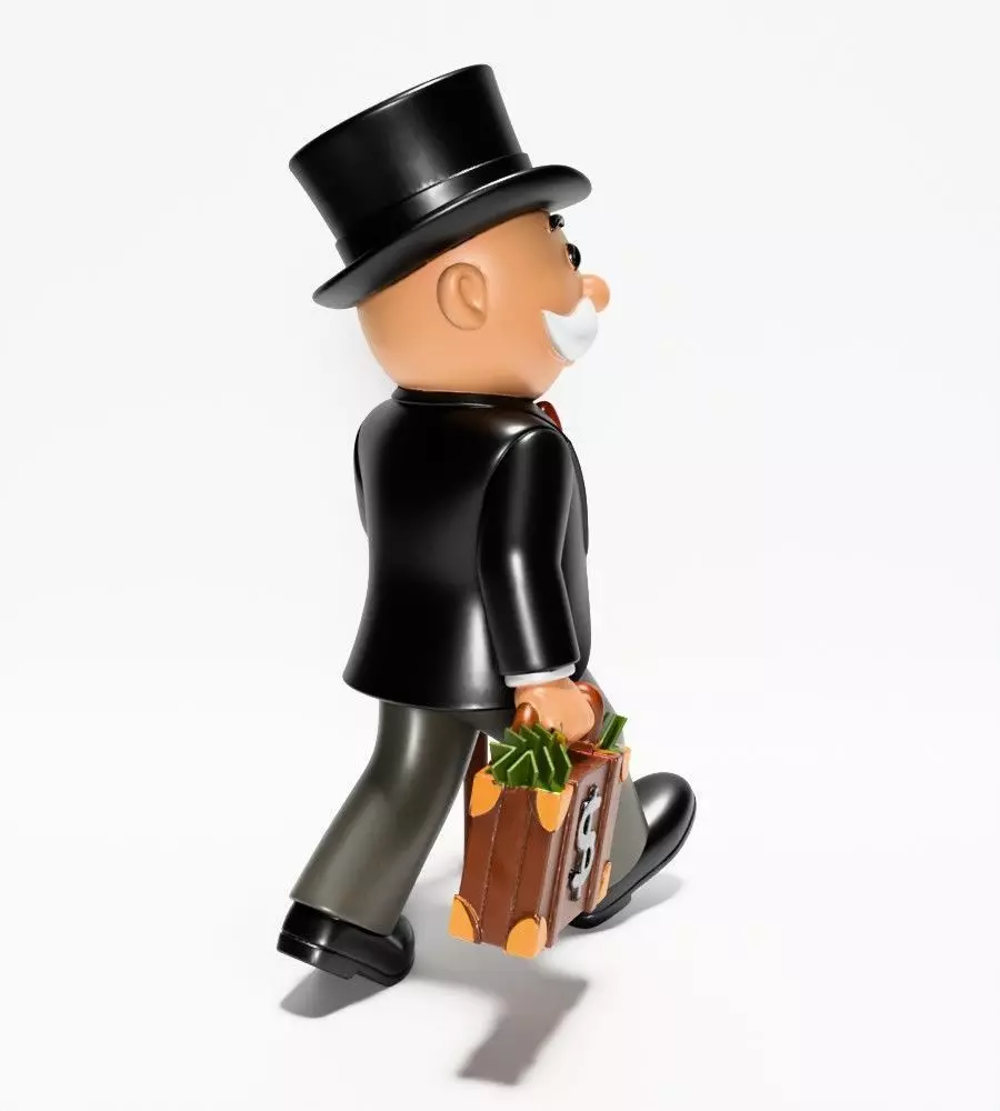Decoration Rich Uncle  Monopoly Cash Bag Hasbro toy 3D print model_17