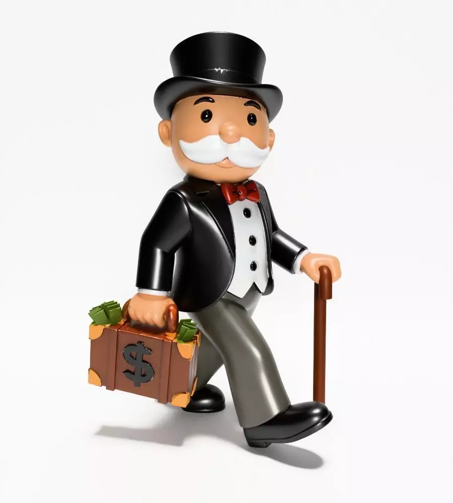 Decoration Rich Uncle  Monopoly Cash Bag Hasbro toy 3D print model_22