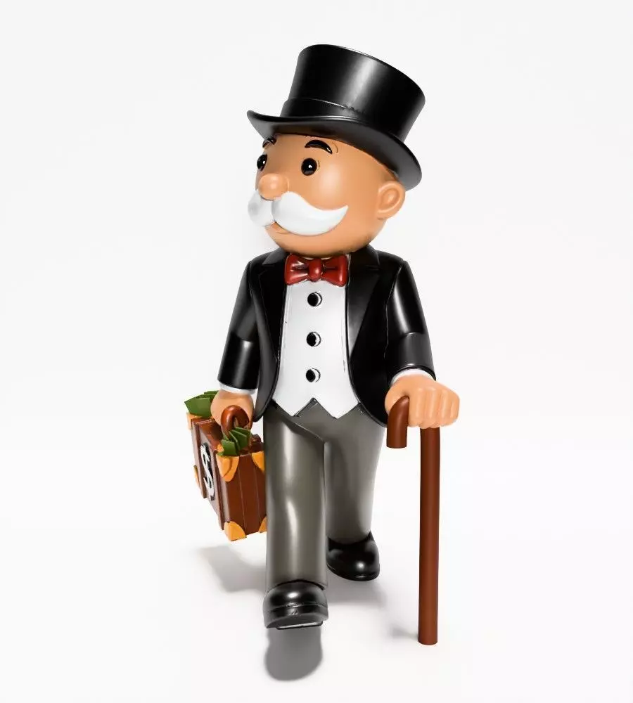 Decoration Rich Uncle  Monopoly Cash Bag Hasbro toy 3D print model_4