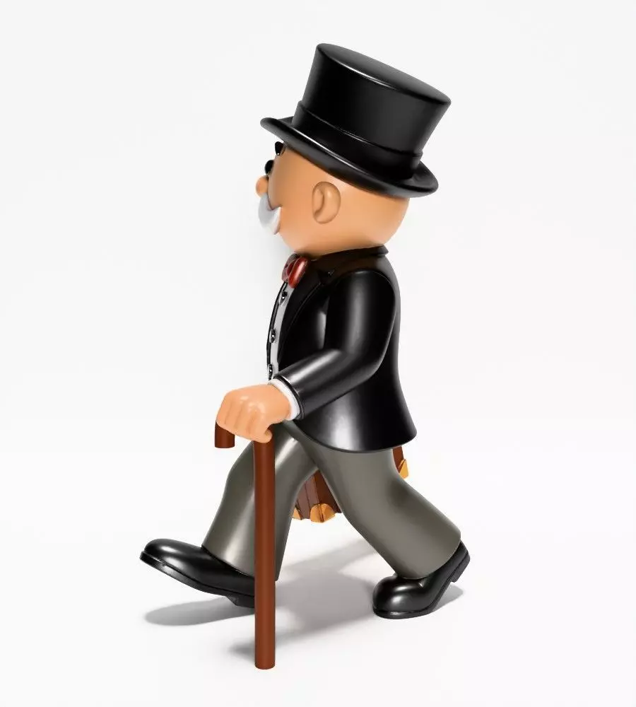 Decoration Rich Uncle  Monopoly Cash Bag Hasbro toy 3D print model_8