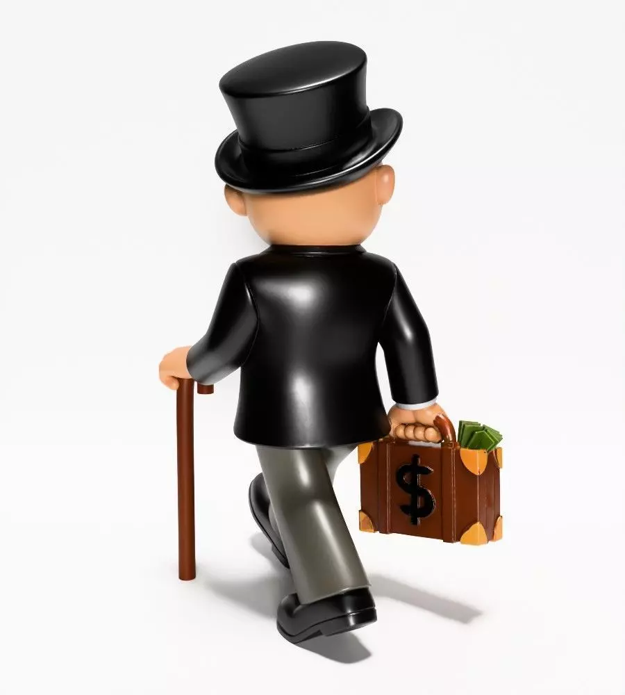Decoration Rich Uncle  Monopoly Cash Bag Hasbro toy 3D print model_13