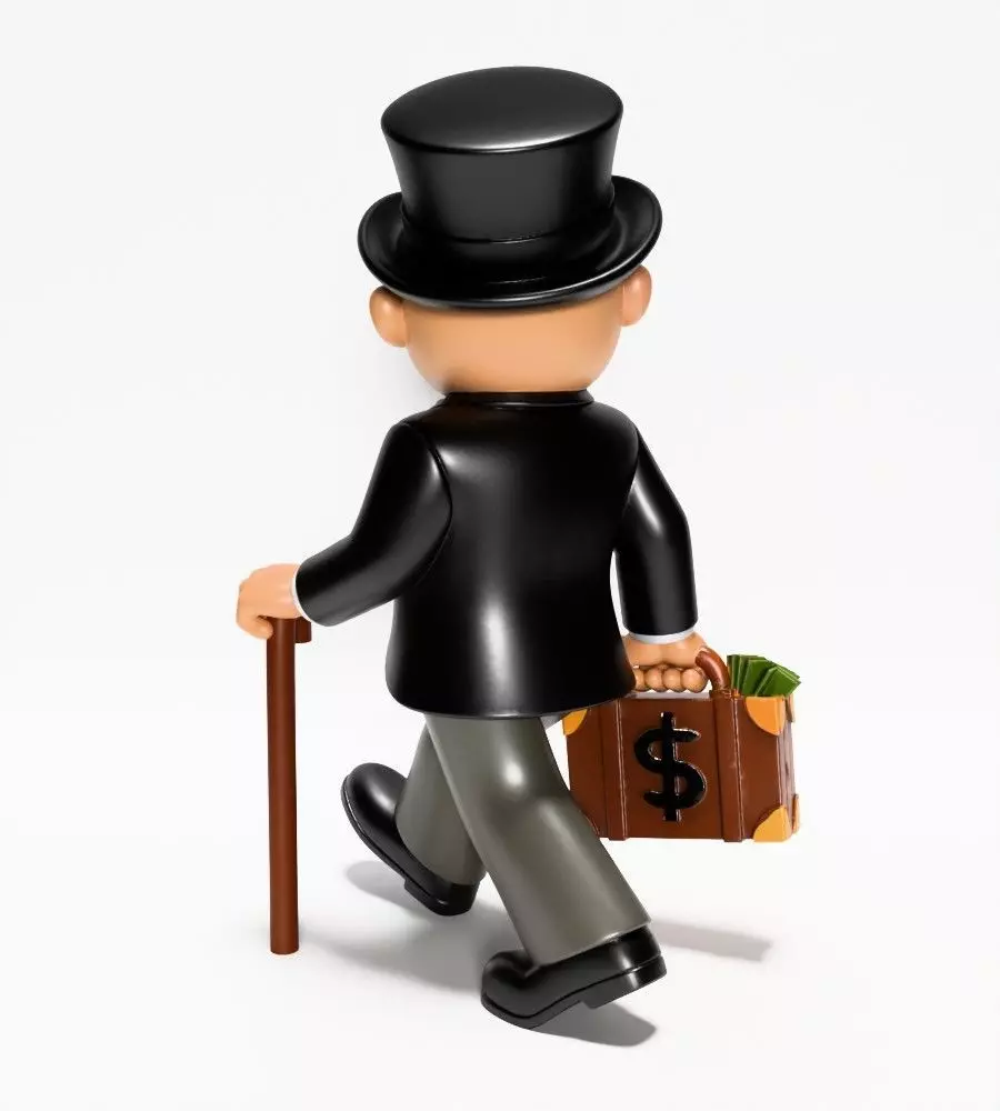 Decoration Rich Uncle  Monopoly Cash Bag Hasbro toy 3D print model_12