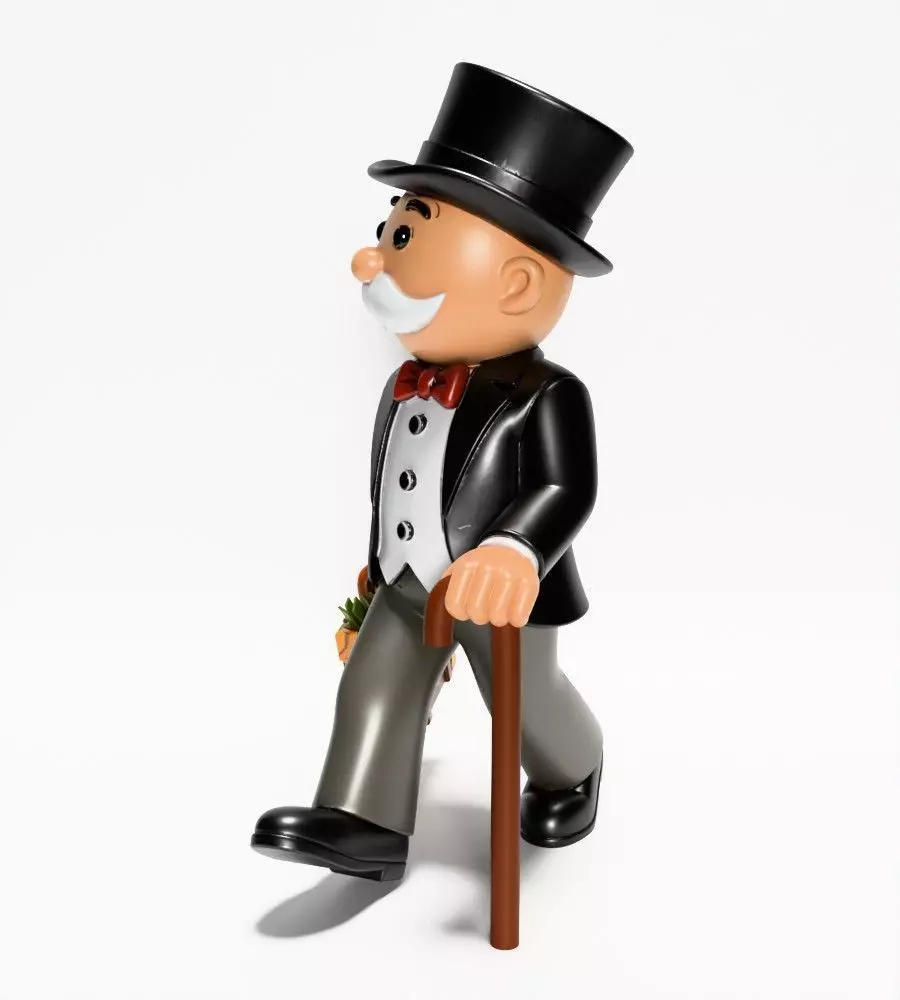 Decoration Rich Uncle  Monopoly Cash Bag Hasbro toy 3D print model_6