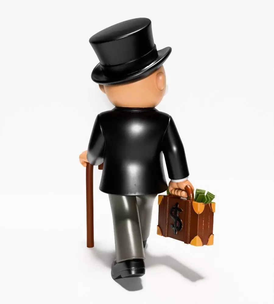 Decoration Rich Uncle  Monopoly Cash Bag Hasbro toy 3D print model_14