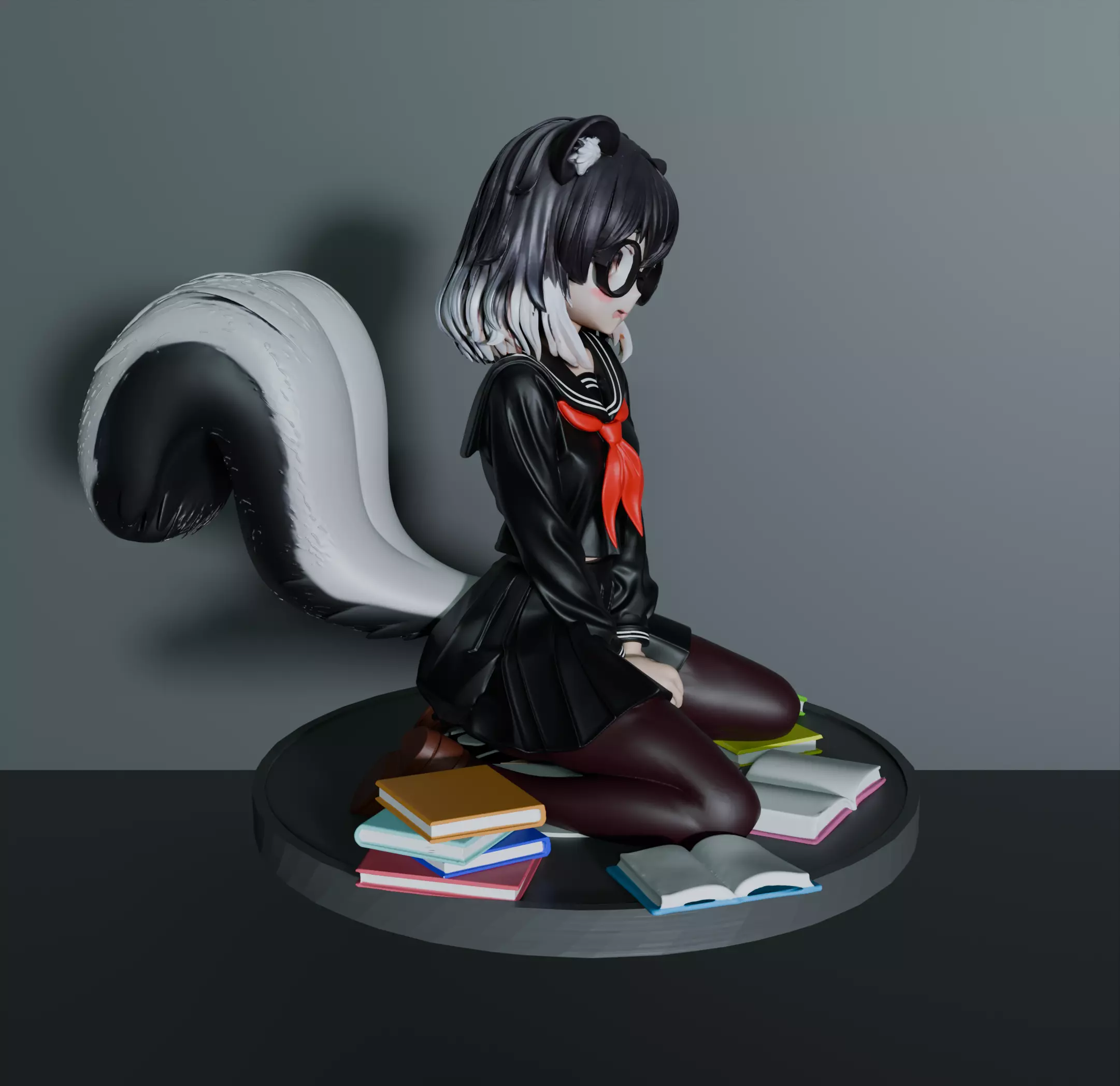 Reeka the Skunk Girl 3D print model_4
