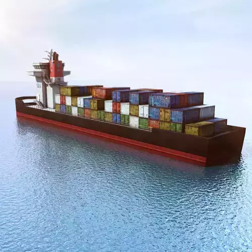Cargo Ship Low-poly 3D model
