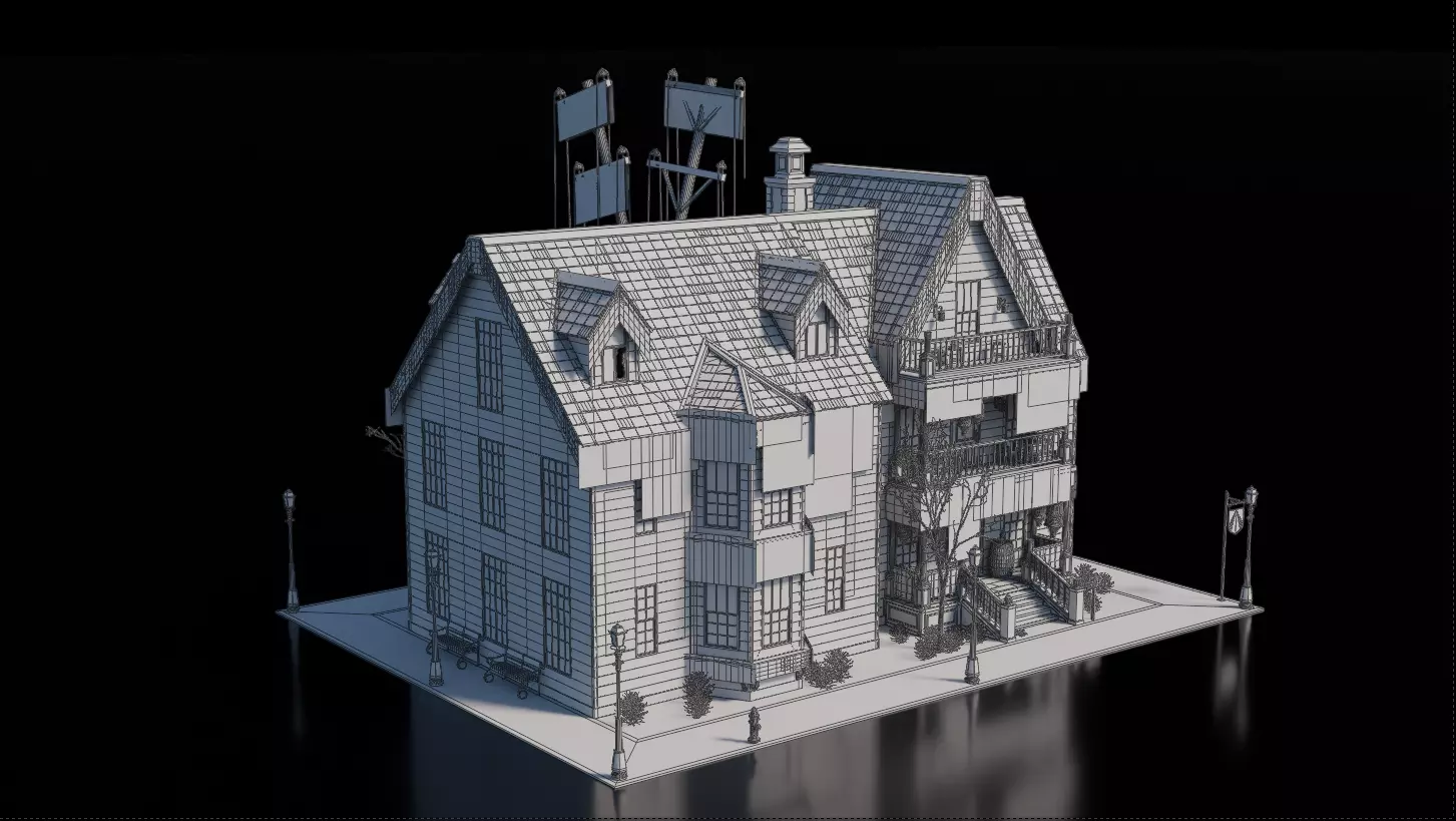 Dark Fantasy Building - CultisHQ 3D model_5