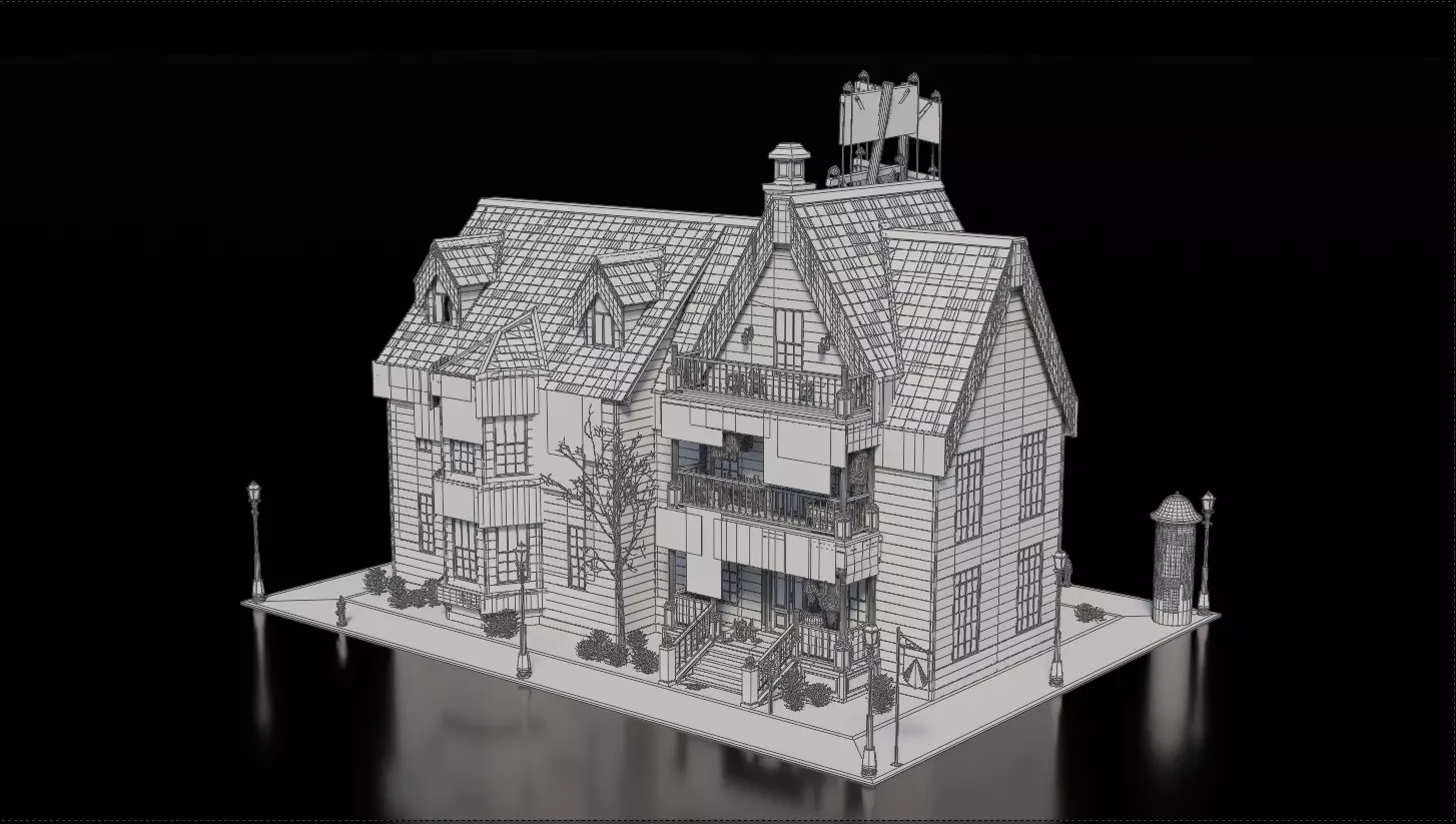 Dark Fantasy Building - CultisHQ 3D model_6