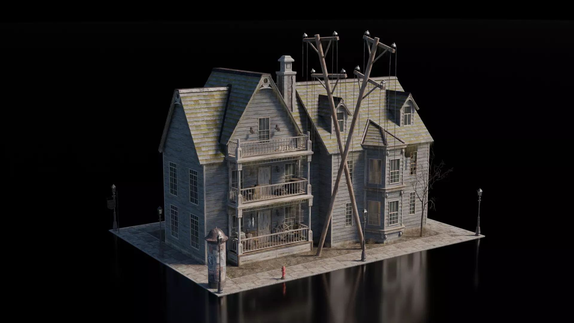 Dark Fantasy Building - CultisHQ 3D model_2