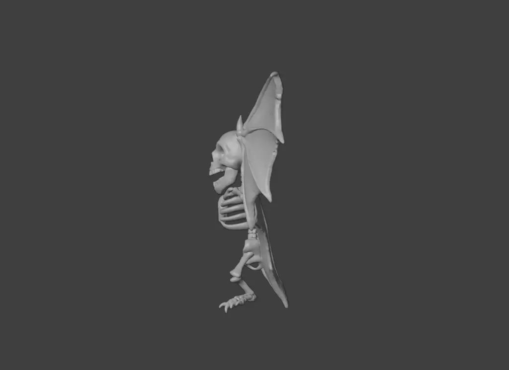 Skeletal Bat Demon Low-poly 3D model_21
