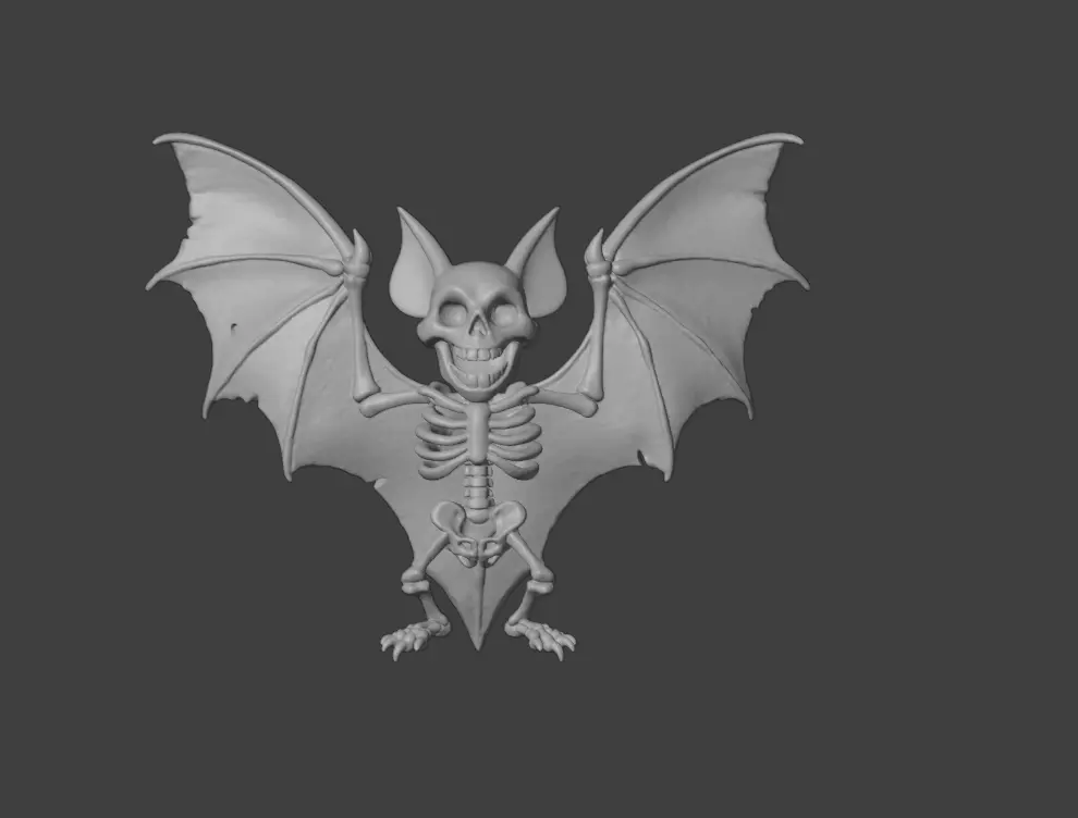 Skeletal Bat Demon Low-poly 3D model_19