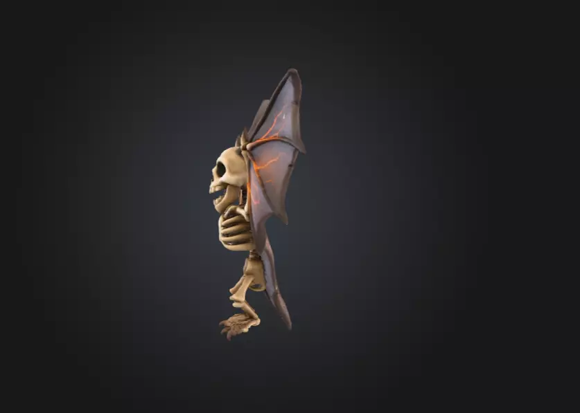 Skeletal Bat Demon Low-poly 3D model_11